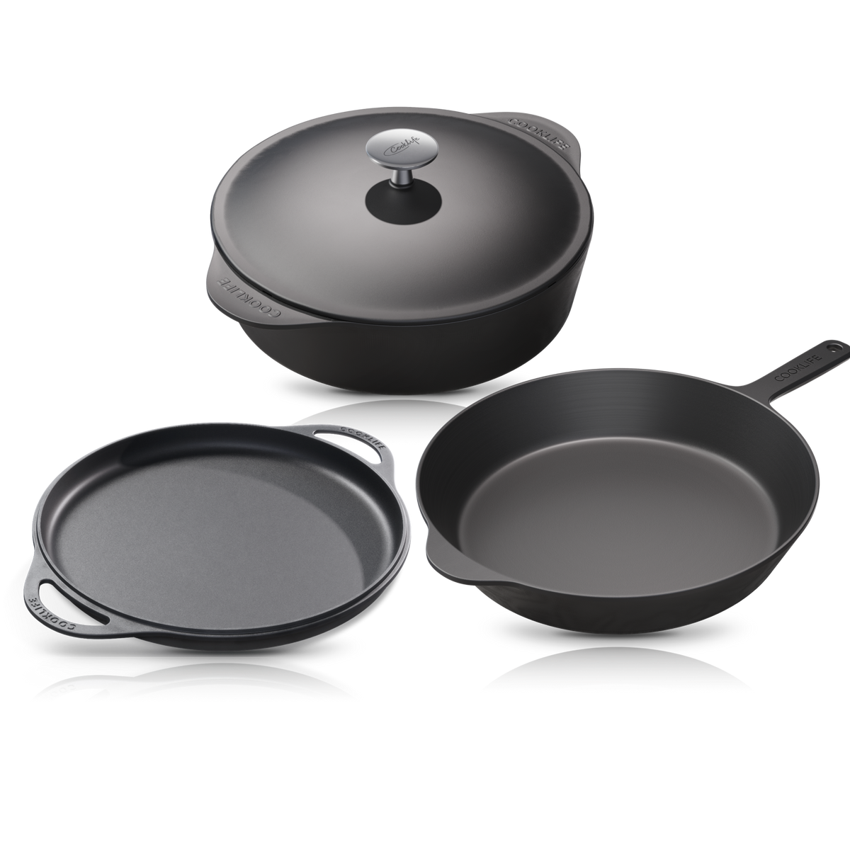 12" Skillet + 12" Griddle + 5.5 QT Dutch Oven